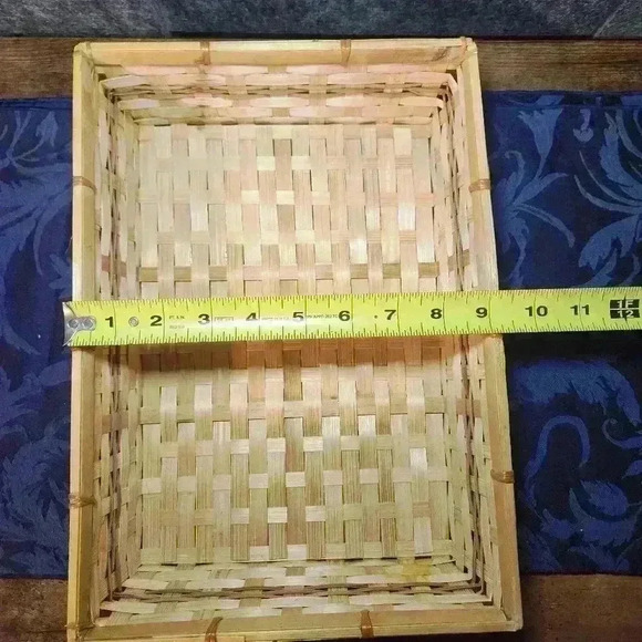 Bamboo Basket/Tray w/Dark Brown Weave - Picture 7 of 8